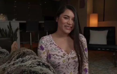 Best Friends Horny Little Sister Sucks My Cock And Begs to Get Fucked in Onesie – Meana Wolf